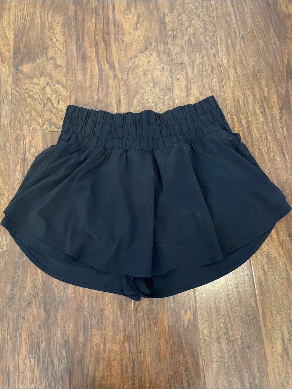 CRZ YOGA Black 2‑in‑1 Flowy Running Skort Size XL High Waisted Shorts